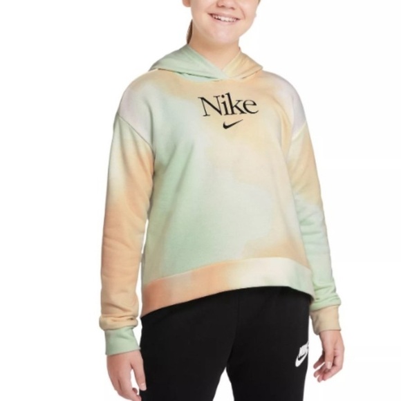 NIKE Big Girls Sportswear French Terry Tie Dye Pullover Hoodie Size small - Picture 1 of 12